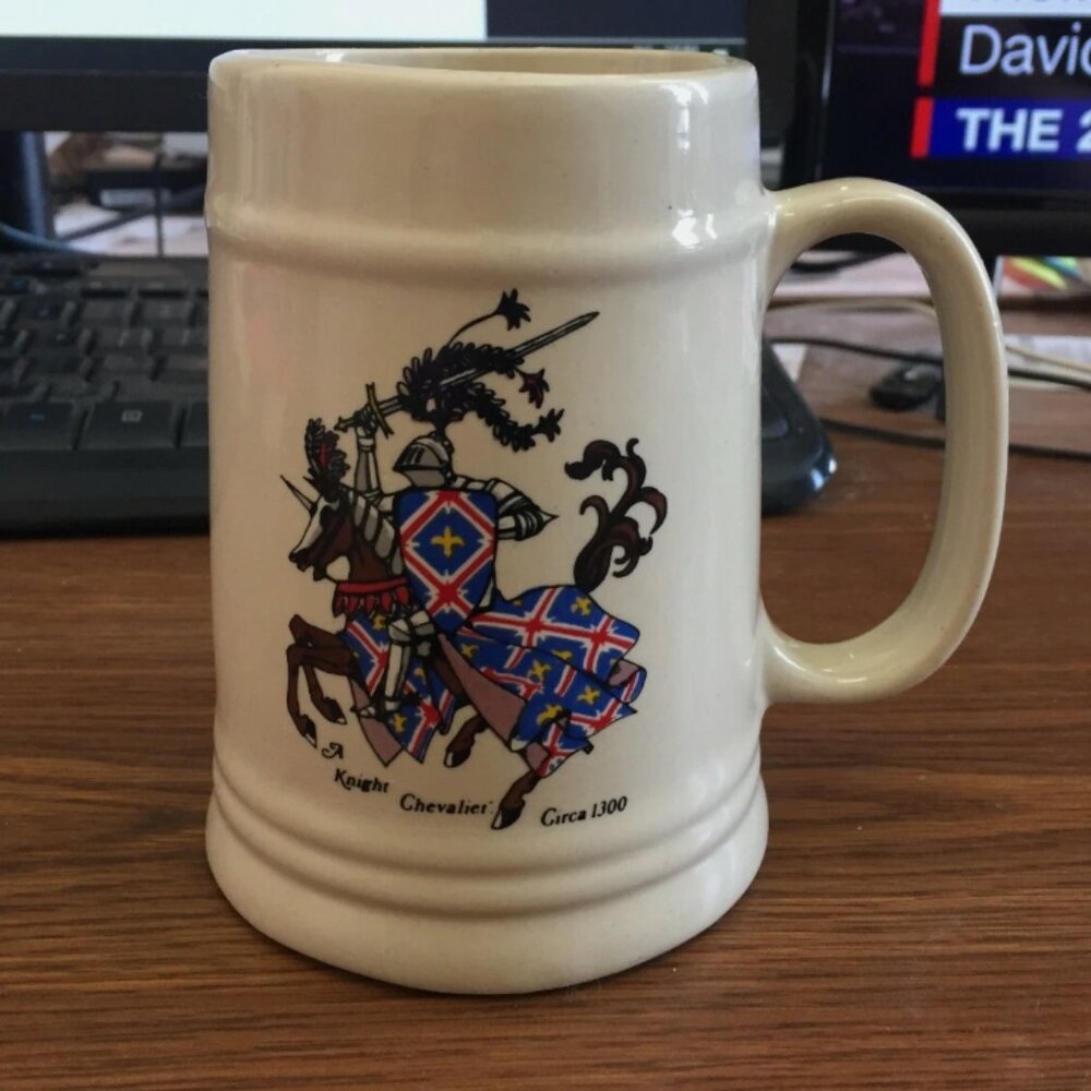 A Knight Chevalier Circa 1300 Ceramic Mug Beer Stein